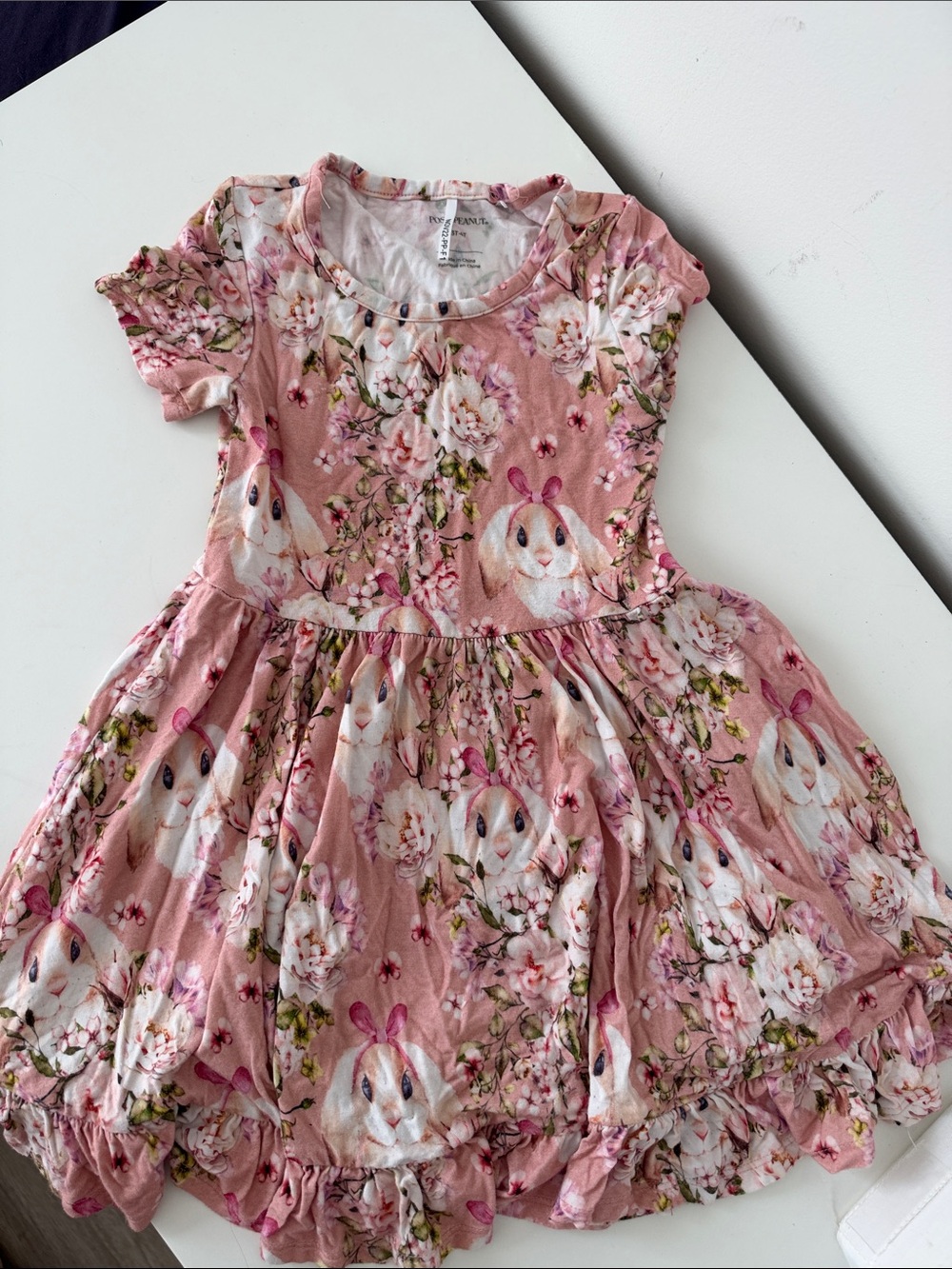 Posh Peanut Pink Bunny & Floral Knit Dress
